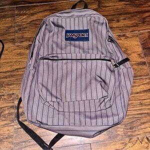 JANSPORT Grey/Gray Striped Backpack